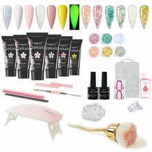 Cargar imagen en el visor de la galería, The Cherry Blossom Collection 🌸 Incluye 6 colores de Polygel, Lámpara UV/LED y un Set hermoso. Todo en una Mochila + Bolsita de 🎁 REGALO!!!