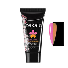 Cargar imagen en el visor de la galería, Zekaio Polygel - Pink Glow - Brilla en la oscuridad con tono naranja