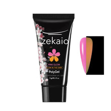 Cargar imagen en el visor de la galería, Zekaio Polygel - Pink Glow - Brilla en la oscuridad con tono naranja
