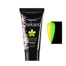 Cargar imagen en el visor de la galería, Zekaio Polygel - Yellow Glow - Brilla en la oscuridad con tono verde
